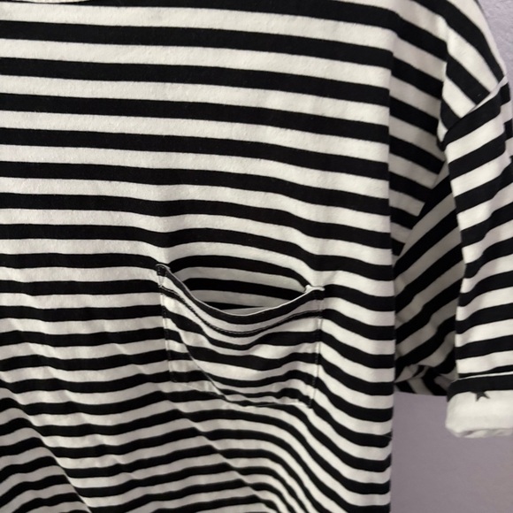 UNIFORM EXPERIMENT x FRAGMENT sz 1 S Reversible Tshirt White Striped Black Star - Picture 2 of 13